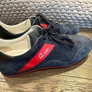 Christian Louboutin Blue and Red Sneakers